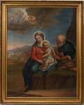 122254 OIL ON CANVAS 19TH C MADONNA AND CHILD