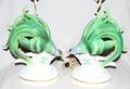 031390 GERMAN CERAMIC BIRD LAMPS PAIR C 1930 H 21