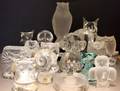 030259 CRYSTAL  GLASS OWLS 17 H 3  8