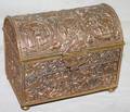 022301 FRENCH GOTHIC STYLE BRASS MINIATURE CHEST H 5