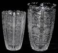021380 CZECHOSLOVAKIAN HAND CUT CRYSTAL VASES H 10
