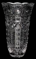 021379 CZECHOSLOVAKIAN HAND CUT CRYSTAL VASE H 12