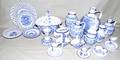 021347 CZECHOSLOVAKIAN BLUE  WHITE POTTERY GROUPING