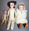 020318 GERMAN BISQUE HEAD DOLLS L 11  19