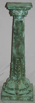 012321 GREEN PATINATED BRONZE CLASSICAL STYLE PEDESTAL