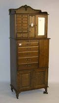 Victorian oak dentist cabinet