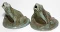 GLAZED POTTERY FROG FOUNTAINS TWO H 6 12