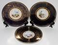 ENGLISH PORCELAIN SCENIC PLATES 19TH C THREE