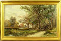 Oil on canvas wooded landscape