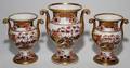 SPODE JAPAN PORCELAIN URNS EARLY 19TH C THREE