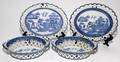 SPODE BLUE WILLOW PORCELAIN CHESTNUT BASKETS 