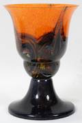 012330 CZECHOSLOVAKIAN GLASS VASE H 7 DIA 9