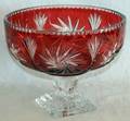 010296 BOHEMIAN RUBY CRYSTAL COMPOTE