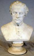 010282 MARBLE BUST MILITARY MAN H 18 L 12