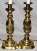 122317 KING OF DIAMONDS BRASS LAMPS PAIR H 25