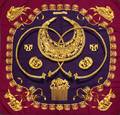 121430 HERMES LES CAVALIERS DOR SILK SCARF