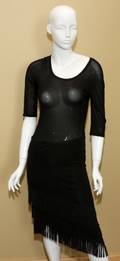 121415 JEAN PAUL GAULTIER FEMME RAYON FRINGE SKIRT