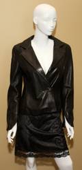 121406 TRUSSARDI BLACK LEATHER JACKET