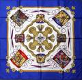 121426 HERMES LES TAMBOURS SILK SCARF 35 X 35