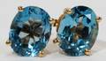 031447 14KT YELLOW GOLD  TOPAZ EARRINGS PAIR