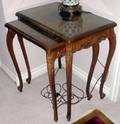 031425 WALNUT NEST OF THREE TABLES C 1940