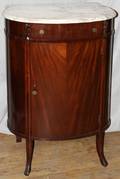 031432 MAHOGANY MUSIC CABINET WITH MARBLE TOP C 1900