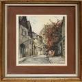 022330 LUIGI KASIMIR ETCHING 9 X 9 VILLAGE SCENE