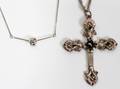 021423 METAL CROSS ON CHAIN AND KNOT MONET NECKLACE