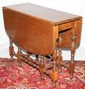 021402 ENGLISH TUDOR STYLE MAHOGANY GATE LEG TABLE