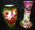 020351 HAND PAINTED VASES TWO H 13 15