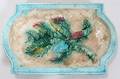 012359 MAJOLICA POTTERY TRAY 19TH C W 7 L 10 12