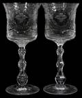 011454 HAWKES QUALITY ETCHED CRYSTAL WINE GLASSES