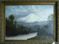Oil on canvas view of Mt Hood