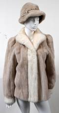 WHITE MINK AND TOURMALINE FUR JACKET 3 PCS