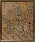 010325 CHINESE SILK PAINTING FRAMED C1900