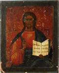 122343 RUSSIAN OIL ON WOOD ICON 19TH C