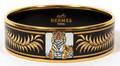 121467 HERMES PRINTED ENAMEL BANGLE BRACELET