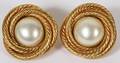 121451 CHANEL FAUX PEARL EARCLIPS PAIR DIA 1