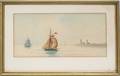 031485 WATERCOLOR 5 12 X 11 12 SAILING VESSELS