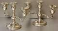 030357 STERLING SILVER THREELIGHT CANDELABRA TWO PR