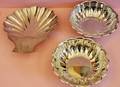 030347 SILVER PLATE DISHES 2 PLUS ONE SHELL SHAPE DIS