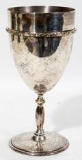 020398 MEXICAN SILVER PLATE CHALICE H 6