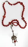 011477 CARNELIAN NECKLACE WITH SILVER PENDANT L 18