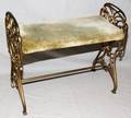 PATINATED IRON  UPHOLSTERED BENCH H 22