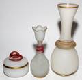 SATIN GLASS BOX  VASES LATE 19TH CENTURY 3