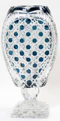 011459 CZECHOSLOVAKIAN TEALOVERLAY CRYSTAL VASE