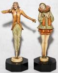 011457 ART DECO POLYCHROME METAL FIGURES PAIR