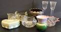 030391 GLASS  PORCELAIN TABLEWARE NINE PIECES