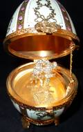 022405 FABERGE STYLE PORCELAIN EGG LOVE DOVES