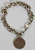 020407 TIFFANY STERLING SILVER BRACELET WROUND CHARM